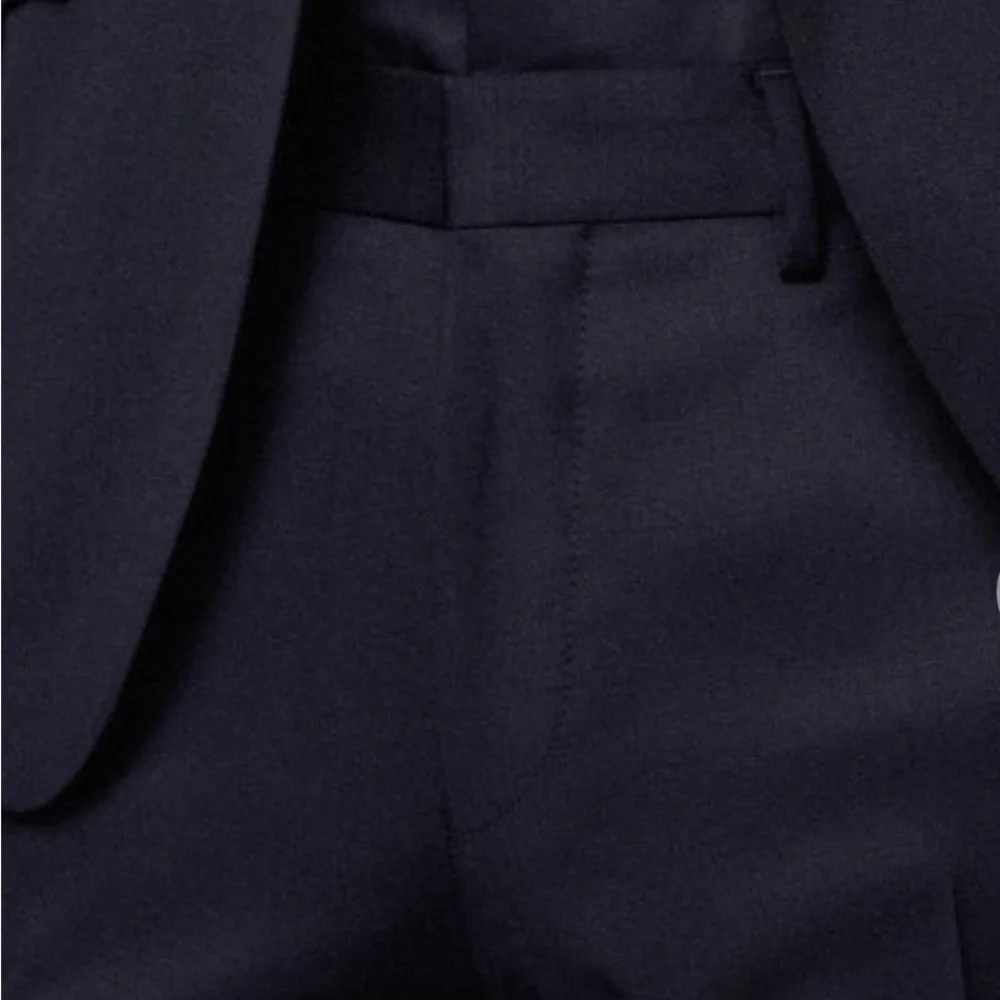 HUGO BOSS Slim-Fit Trousers In Vigin Wool With Stretch Men's Navy Pants size 42R